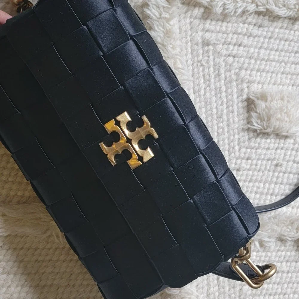 Tory Burch Women's Kira Woven Satin Flap Shoulder - Picture 2 of 6